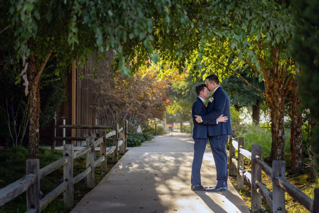oak farm vineyards walkway during wedding