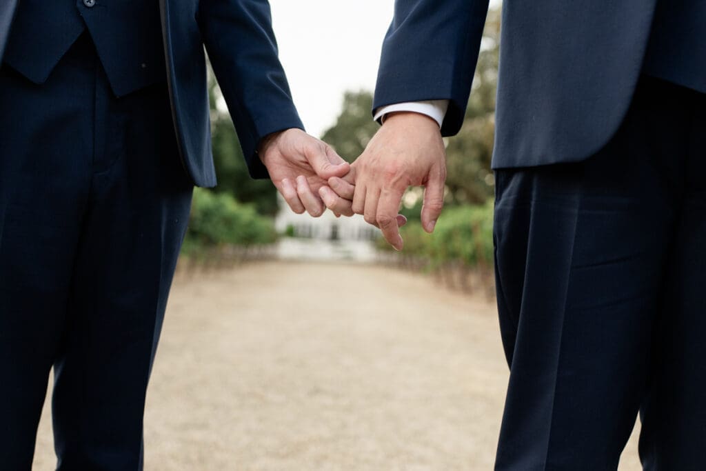 Romantic same-sex wedding at Oak Farm Vineyards in Lodi, California