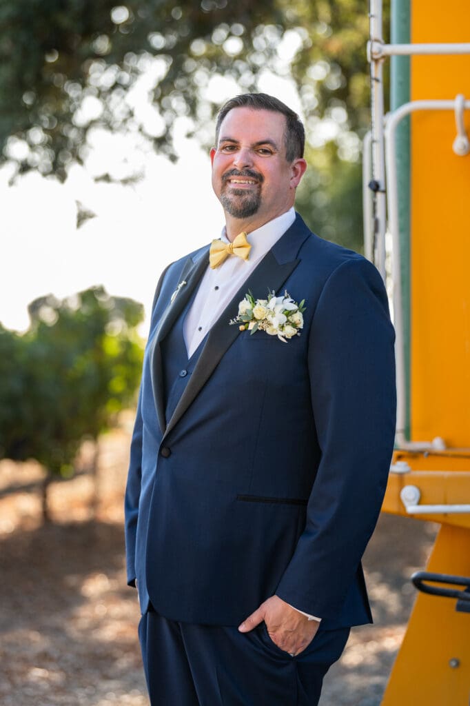 portrait of groom on wedding day
