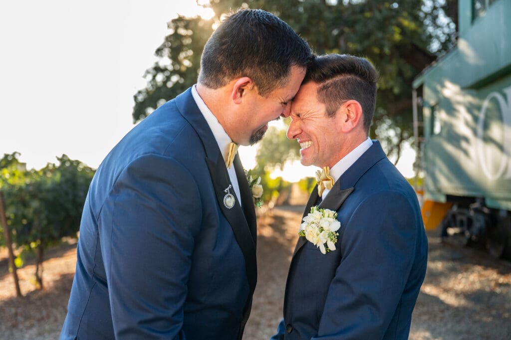 LGBTQ+ wedding photography at Oak Farm Vineyards in Lodi with Erik and Tim