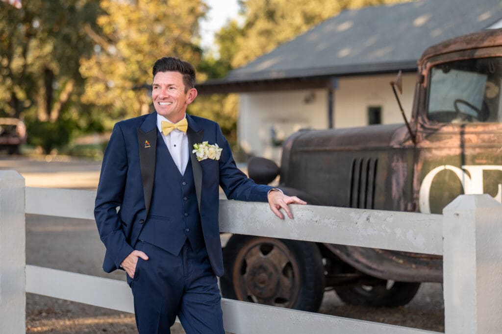 portrait of groom smiling